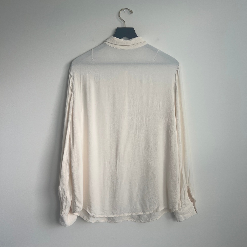 Emerson Fry Long Sleeve Popover Button Down Collared Viscose Shirt Top - Picture 6 of 6